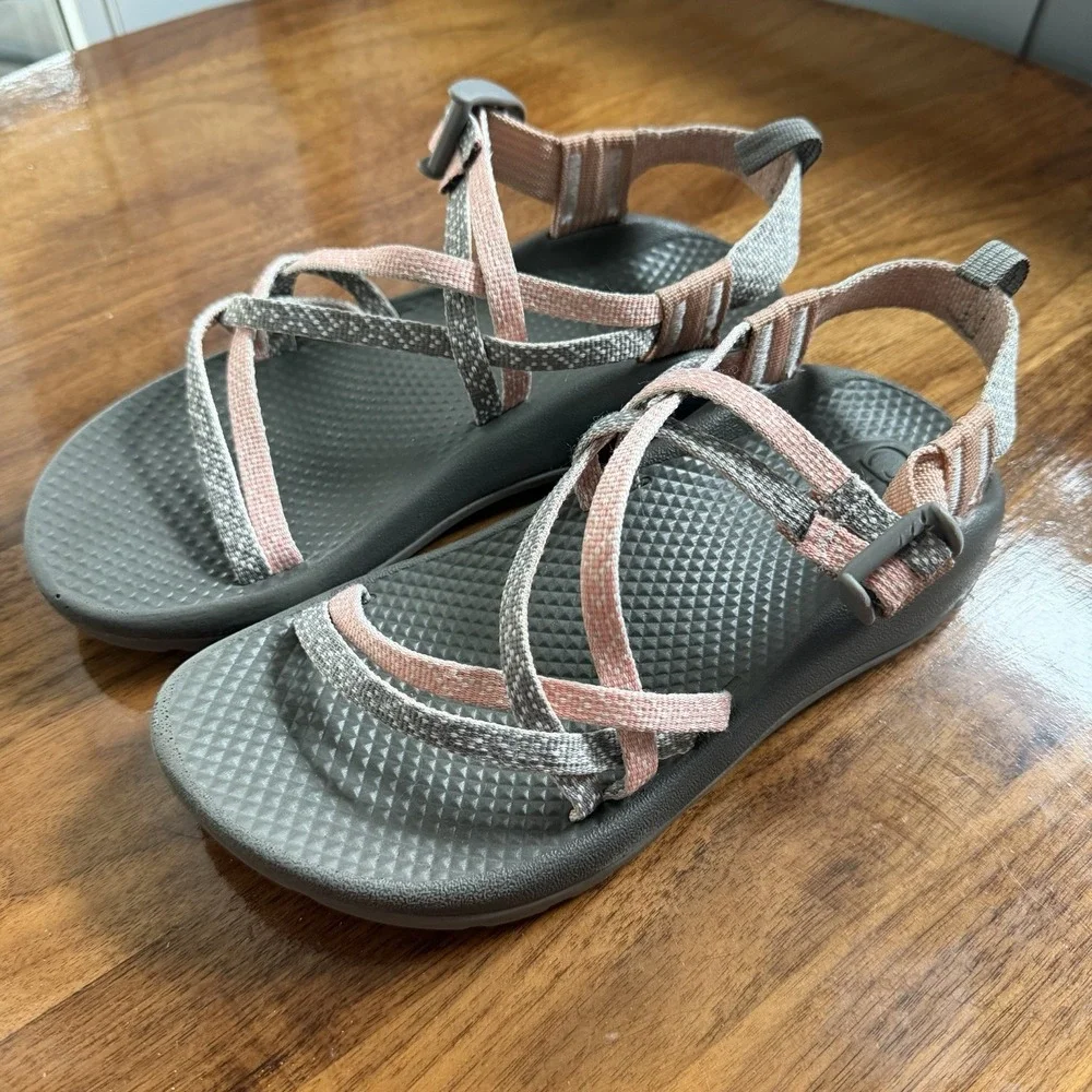 Chaco‎ Unisex Kids Zx1 Ecotread Sandal Adjustable Double Strap Burlap Girls Sz4